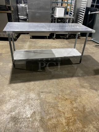 WOW! Universal Solid Stainless Steel Work Top/ Prep Table! With Storage Space Underneath! On Legs!