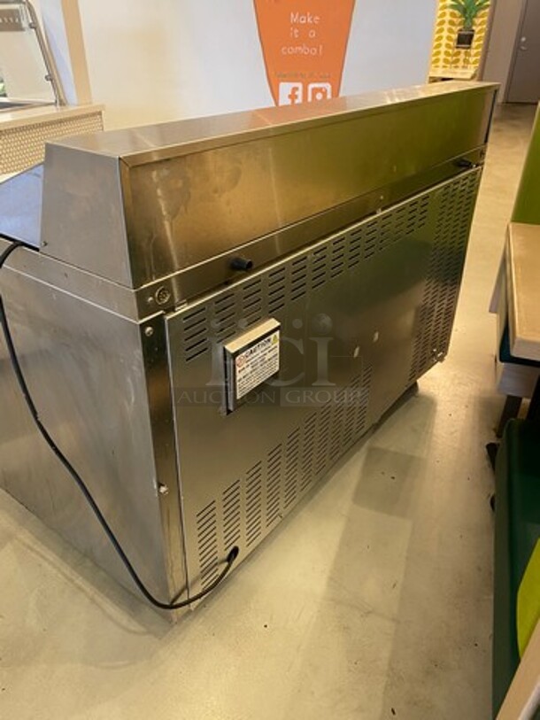 Continental Commercial Refrigerated Sandwich Prep Table! With 2 Door Storage Space Underneath! All Stainless Steel! On Casters! WORKING WHEN REMOVED! Model: SW6016 SN: 15875038 115V 60HZ 1 Phase - Image 4 of 9