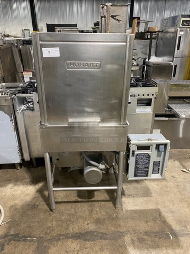 Hobart Heavy Duty Commercial Upright Pass-Through Dishwasher! With Entering & Receiving Wash Table! With Garbage Disposal! All Stainless Steel! On Legs! - Image 2 of 11
