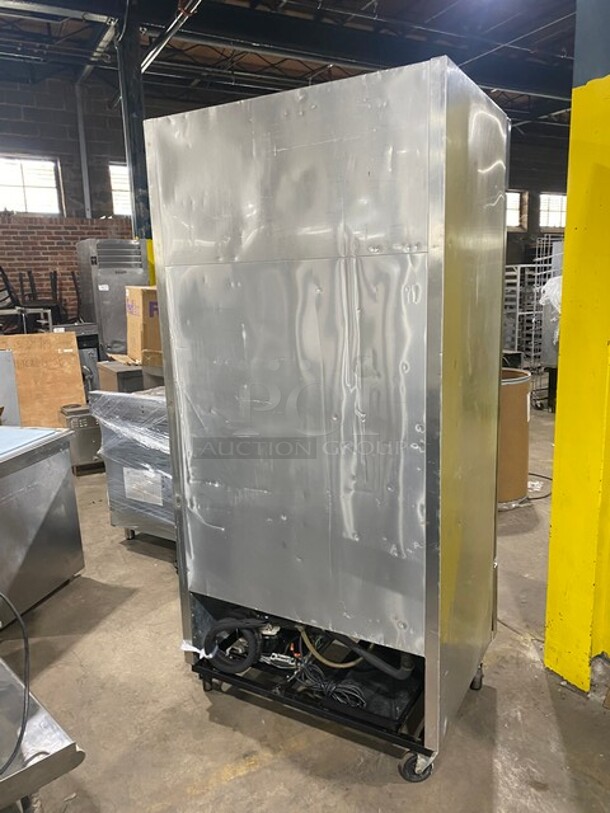 True Commercial 2 Door Reach In Cooler! With Poly Coated Racks! All Stainless Steel! On Casters! Working When Removed! Model: T35 SN:7018068 115V 1PH - Image 4 of 9