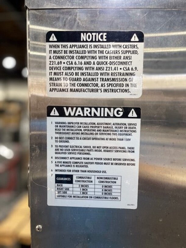 BEAUTIFUL! Accutemp Commercial Natural Gas Powered Double Deck Stand Mounted Boiler Less Steamer! All Stainless Steel! On Casters! 2x Your Bid Makes One Unit! WORKING WHEN REMOVED! Model: N61201E06000200 SN: 46145 - Image 6 of 11