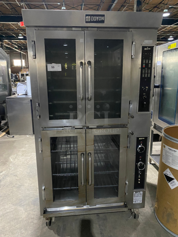 BEAUTIFUL! LATE MODEL! Doyon Baking Equipment Commercial Electric Powered Convection/Proofer Oven! With Steam Injection! With View Through Doors! With Metal Oven Racks! All Stainless Steel! On Casters! Model: JAOP6SL SN: 213550001211 208V 60HZ 3 Phase