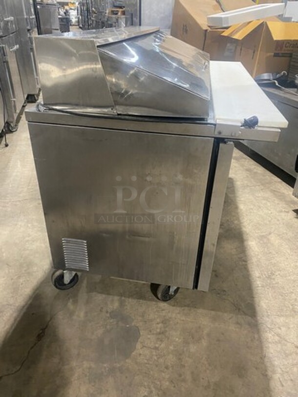 True Commercial Refrigerated Sandwich Prep Table! With Commercial Cutting Board! With 2 Door Underneath Storage Space! All Stainless Steel! On Casters! Model: QA6024MB SN: 13867430 115V 60HZ 1 Phase - Image 4 of 10