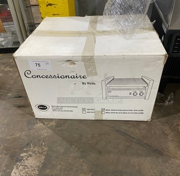 NEW! IN THE BOX! Wells Commercial Countertop Hot Dog Roller Grill! All Stainless Steel! Model: WRG30SR 120V - Image 1 of 9