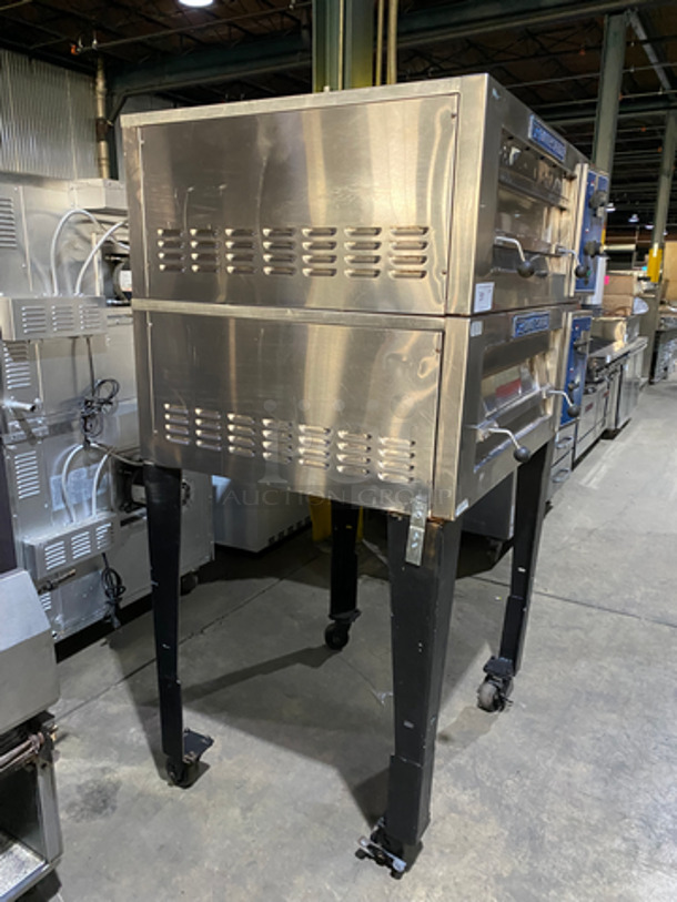 NICE! Bakers Pride Commercial Electric Powered Double Pizza Oven! All Stainless Steel! On Casters! Model: EP-1 SN: 580051002001 208V 60HZ 1 Phase - Image 3 of 10