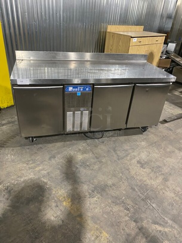 Electrolux Commercial 3 Door Lowboy/ Worktop Blast Chiller! With Black Splash! All Stainless Steel! On Casters! - Image 1 of 9