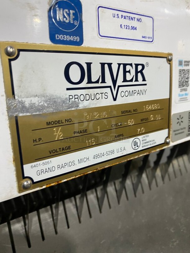 Oliver Metal Commercial Floor Style Bread Loaf Slicer! MODEL 79732NC SN:164680 115V 1Ph - Image 8 of 10