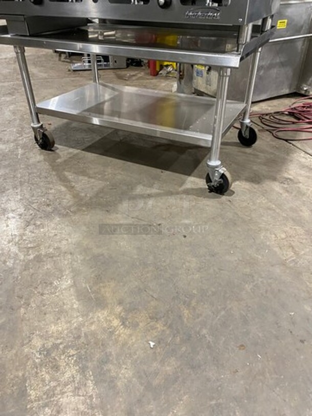 NICE! Imperial Commercial Natural Gas Powered Grooved Grill! With Back And Side Splashes! On Legs! On Equipment Stand! With Storage Space Underneath! All Stainless Steel! On Casters! - Image 8 of 9