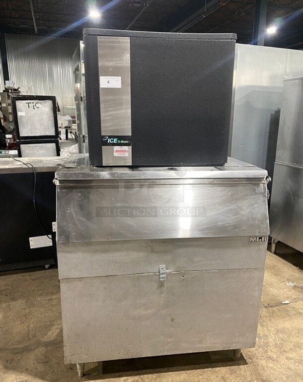 Ice-O-Matic Commercial Ice Making Machine! On Ice Bin! All Stainless Steel! Ice Machine Model ICE1006HW2 SN: 06041280010772 208-230V 1PH - Item #1115804
