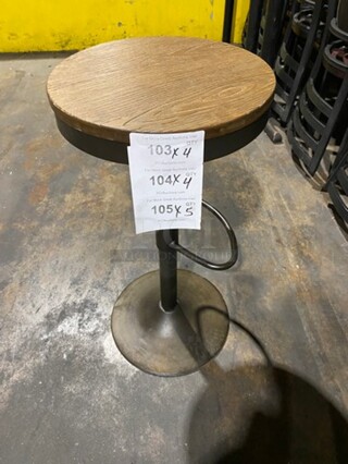 Wooden Round Bar Height Stools! With Footrest! 4x Your Bid!