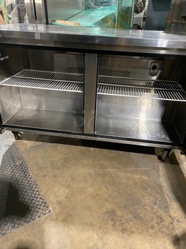 L & J Commercial 2 Door Lowboy/ Worktop Cooler! Stainless Steel! On Casters! WORKING WHEN REMOVED! Model: LUC60 SN: LUC6012020684020 115V 60HZ 1 Phase - Image 5 of 8