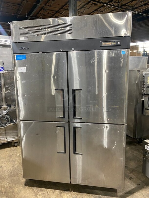 COOL! Turbo Air Commercial 4 Split Door Reach In Freezer! All Stainless Steel! On Casters! Model: M3F474 SN: M3F4HC3004 115V 60HZ 1 Phase