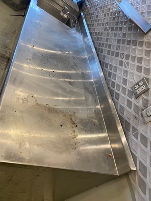 WOW! Custom Made Commercial Work Top/ Prep Table! With Built In Hand Washing Sink! With Back Splash! Faucet And Handles! With Cabinet Storage Space Underneath! Solid Stainless Steel! On Legs! - Image 6 of 8