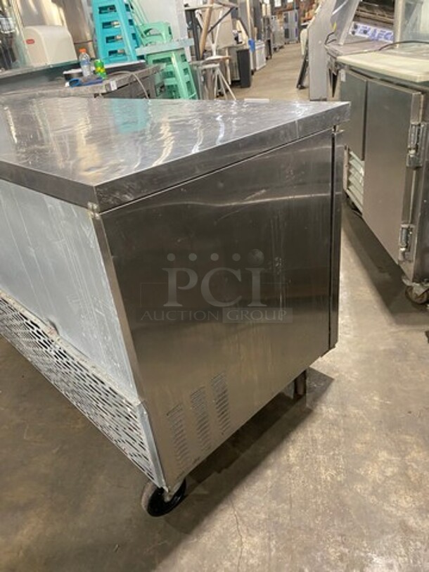 Saturn Commercial 3 Door Refrigerated Lowboy/Worktop Cooler! With Poly Coated Racks! All Stainless Steel! On Casters! WORKING WHEN REMOVED! Model: USC72 SN: LOOLUC6R0004 115V 60HZ 1 Phase - Image 3 of 8
