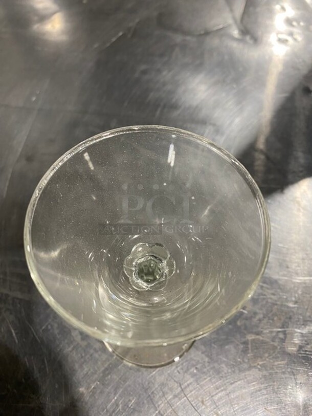 ALL ONE MONEY! Clear Glass Stemmed Drinking Glasses! Includes Poly Cup Crate! - Image 4 of 5