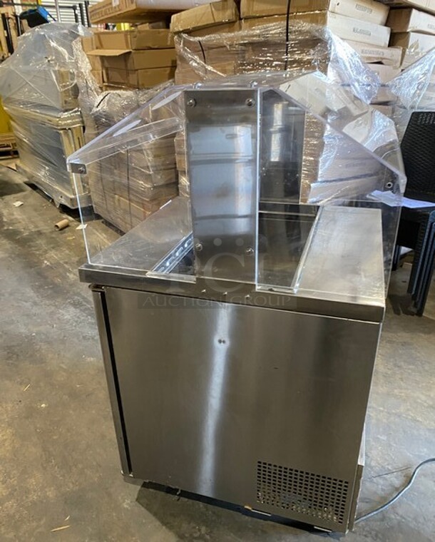 Turbo Air Refrigerated Salad Bar Island! Single Door Storage Space Underneath! All Stainless Steel! Model: MST28711S SN: KMS29B3064 - Image 3 of 8