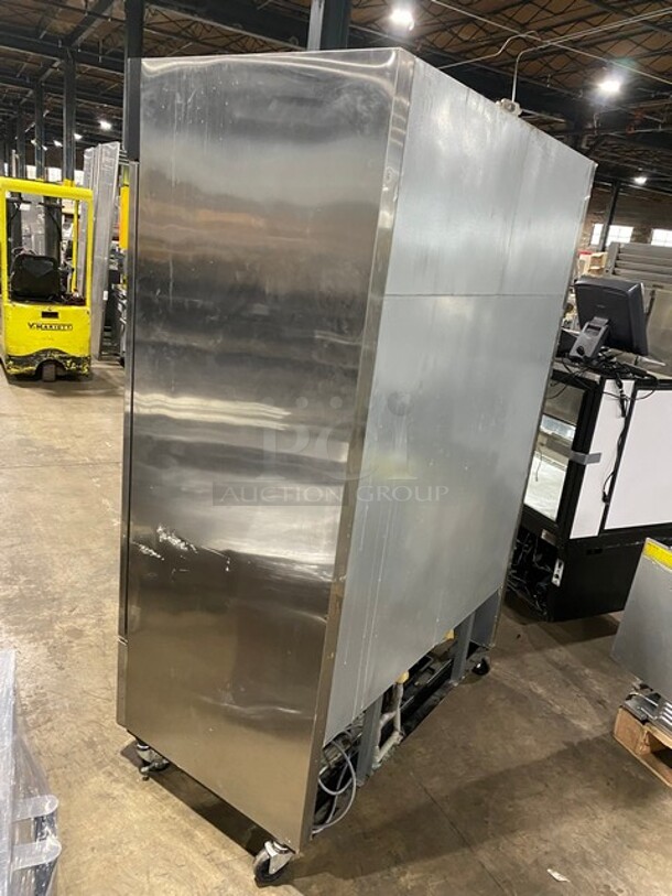 Master Bilt Commercial 2 Door Reach In Freezer! With Poly Coated Racks! All Stainless Steel! On Casters! MODEL F49S SN: 15020098 115V 1PH - Image 4 of 10