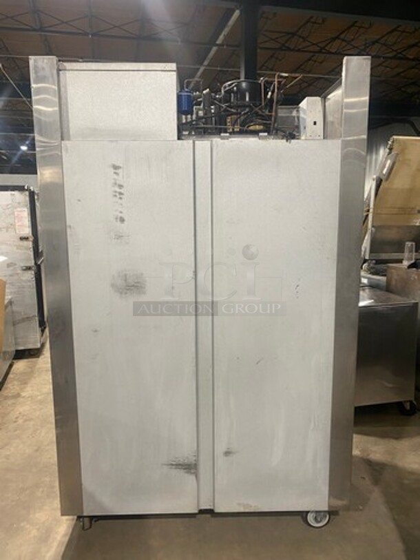 COOL! Traulsen Commercial Split Doors Reach In Refrigerator! With Racks! All Stainless Steel! On Casters! Model: AHT232NUTHHS SN: T079160C01 115V 60HZ 1 Phase - Image 3 of 10