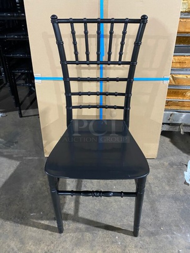  NICE! BRAND NEW Black Elegant Poly Style Indoor/ Outdoor Chairs! 5x Your Bid!