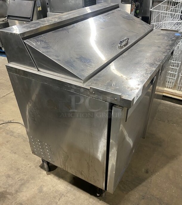 Turbo Air Stainless Steel Commercial Sandwich Salad Prep Table Bain Marie Mega Top on Commercial Casters! Model TST-48SD 155V 1PH - Image 2 of 10