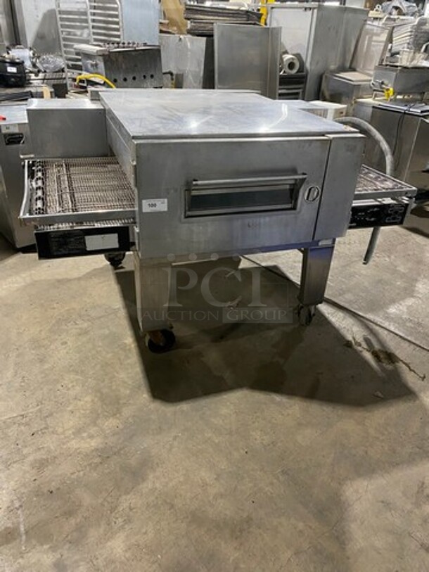 Lincoln Commercial Electric Powered Conveyor Pizza Oven! All Stainless Steel! On Casters! Model: 1622 SN: L21263 120/208V 60HZ 3 Phase