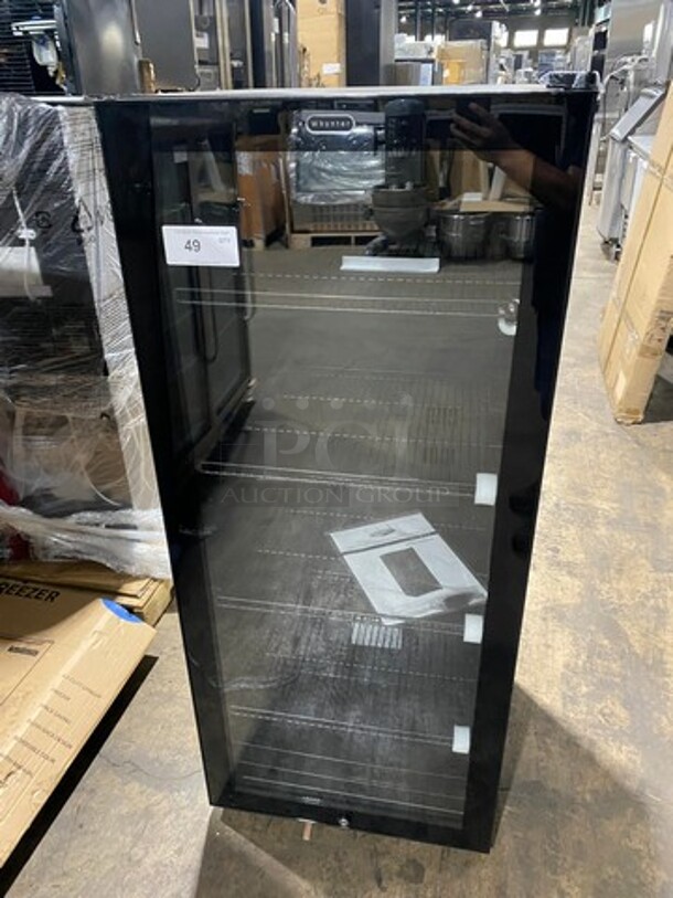 NEW! OUT OF THE BOX! SCRATCH-N-DENT! Whynter Single Door Wine Bottle Cooler/Chiller! With View Through Door! With Racks! 34 Wine Bottle Capacity! Model: FWC1201BB 115V - Image 1 of 9