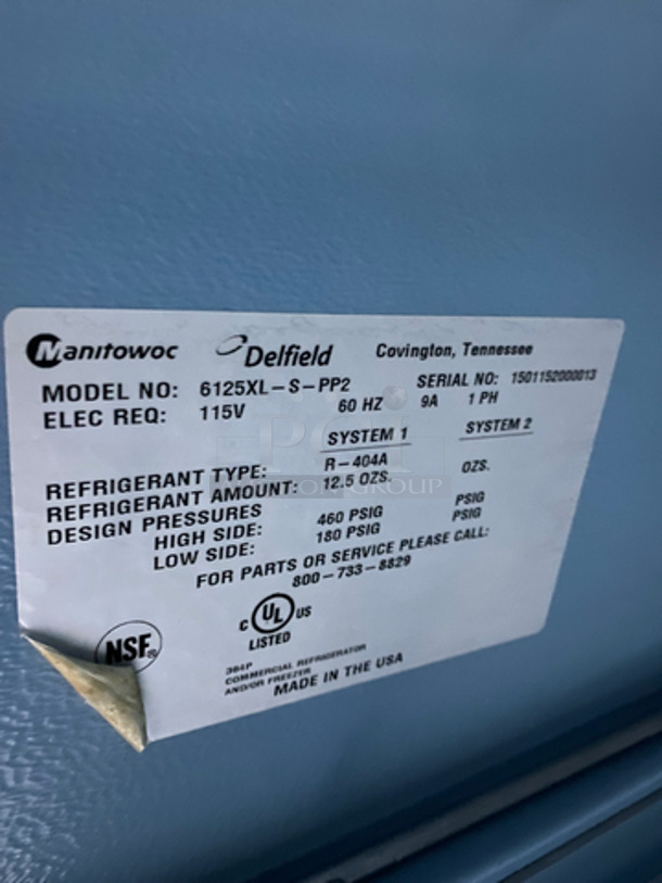 Delfield Commercial Single Door Reach In Freezer! With Poly Coated Racks! Solid Stainless Steel! On Casters! Model: 6125XLSPP2 SN: 1501152000013 115V 60HZ 1 Phase - Image 7 of 9