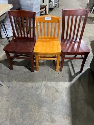 Brand New! Assorted Full Solid Wood Dining Chair! 3 X Your Bid!