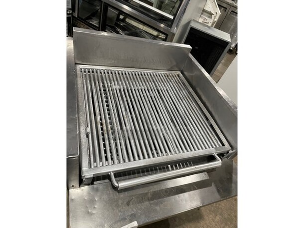 NICE! MagiKitch'N Commercial Natural Gas Powered Char Broiler Grill! With Back & Side Splashes! On Casters! - Image 5 of 7