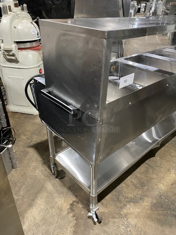 Eagle Commercial Electric Powered 5 Well Steam Table! With Storage Space Underneath! All Stainless Steel! On Casters! Model: YSPHT5 SN: 2008990273 208V 60HZ 1 Phase! Working When Removed!  - Image 2 of 10