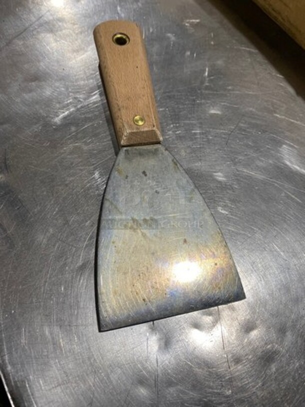 ALL ONE MONEY! Rolled Ice Cream Scraper! Stainless Steel With Wooden Handle! - Image 2 of 4