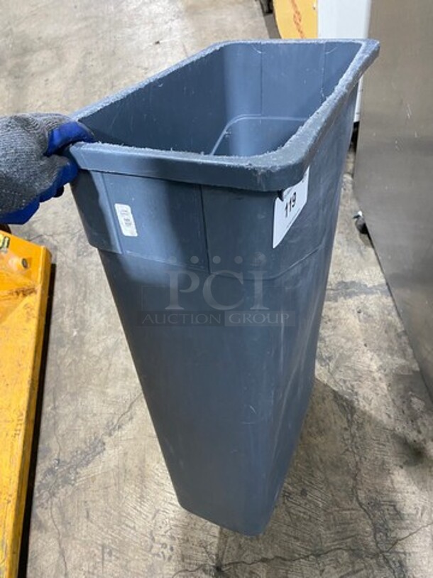 Carlisle Grey Poly Slim Style Trash Bin! - Image 6 of 7