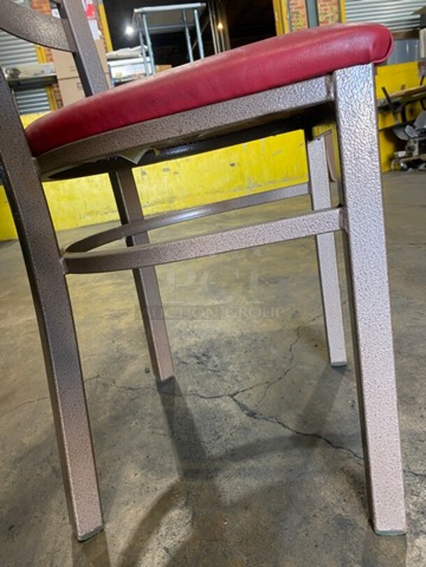 Red Cushioned Chairs! With Brown Metal Body! 5x Your Bid! - Image 5 of 7