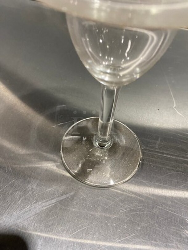 Some Clear Glass Stemmed Margarita Glasses! Includes 2 Poly Cup Crate! ONE CRATE IS EMPTY! 2x Your Bid! - Image 5 of 7