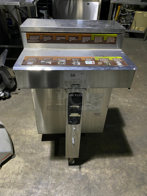 Fetco Commercial Countertop Coffee Machine! Stainless Steel Body! On Small Legs! Model: CBS-2052 SN: 370110030930B 120/208/240V 60HZ 1/3 Phase