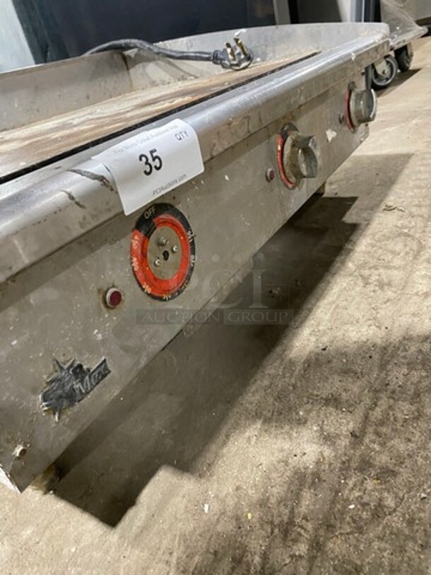 Star Max Commercial Countertop Electric Powered Flat Top Griddle! With Back And Side Splashes! All Stainless Steel! On Small Legs! - Image 6 of 8