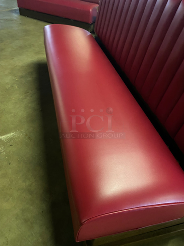 NEW! Single Sided Red Cushioned Booth Seat! With Wooden Outline! Perfect For Up Against The Wall! Can Be Connected To Any Booths Listed! - Image 6 of 7