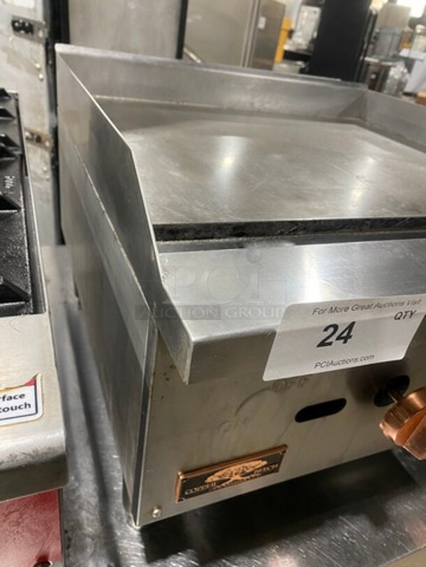 Copper Beech Commercial Countertop Natural Gas Powered Flat Top Griddle! With Back And Side Splashes! All Stainless Steel! On Legs! Model: CBMG24 SN: 181235131 - Image 2 of 8