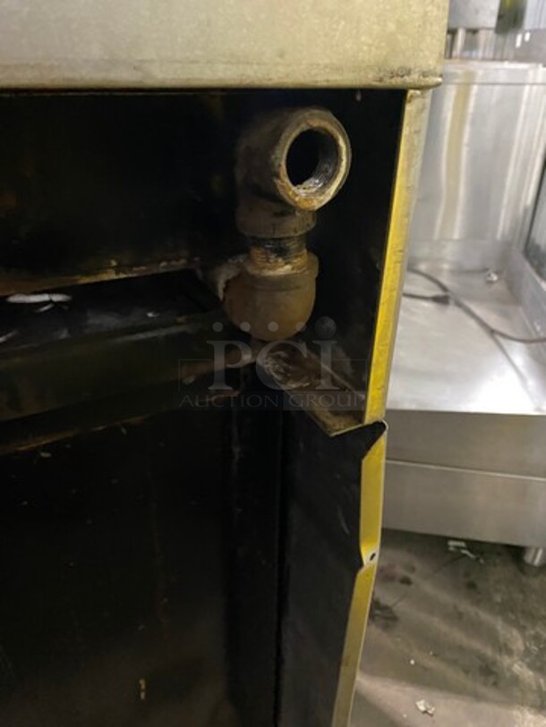Garland Commercial Natural Gas Powered 6 Burner Stove! With Raised Back Splash And Salamander Shelf! With Oven Underneath! All Stainless Steel! On Casters! WORKING WHEN REMOVED! - Image 10 of 10