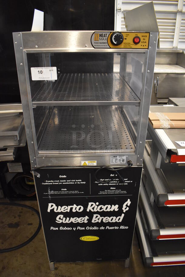 2018 Heat Max 222725 Stainless Steel Commercial Warming Display Case Merchandiser. 120 Volts, 1 Phase. 23x28x59.5. Tested and Working!