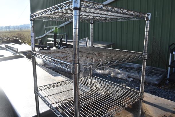 Chrome Finish 5 Tier Wire Shelving Unit. BUYER MUST DISMANTLE. PCI CANNOT DISMANTLE FOR SHIPPING. PLEASE CONSIDER FREIGHT CHARGES. 24x24x65 - Image 2 of 3