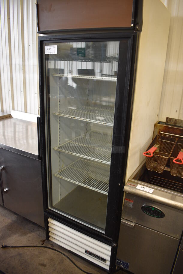 True Model GDM-23 Metal Commercial Single Door Reach In Cooler Merchandiser w/ Poly Coated Racks. 115 Volts, 1 Phase. 27x30x79. Tested and Working!