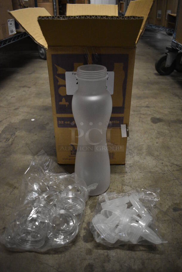 ALL ONE MONEY! Lot of 6 BRAND NEW IN BOX! Salad Dressing Bottles w/ Pourer Lids. 3.5x3.5x11 - Image 1 of 6