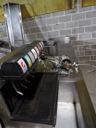 Stainless Prep Table W/Undercounter Storage and Soda Machine
116"X36"