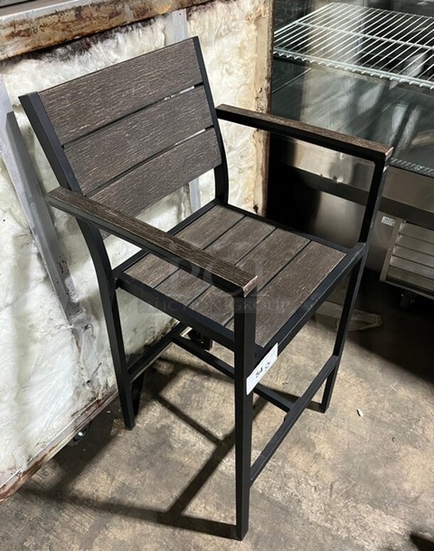 NICE! BRAND NEW! Havana Collection Outdoor Bar Stool! With Driftwood-Insipired Poly Lumber Slats! 3X Your Bid - Image 2 of 6