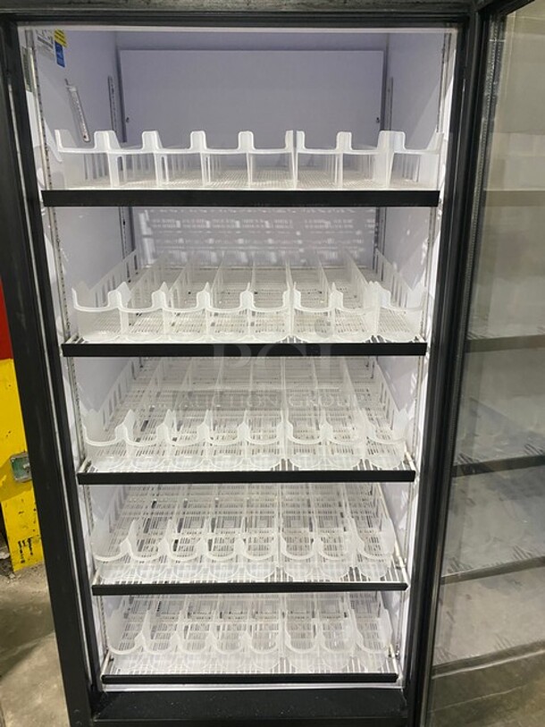 NICE! QBD Cooling Systems Commercial Single Door Reach In Cooler Merchandiser! With View Through Door! With Racks! Model CD26HC Serial 1ES170304384768! 115V 1Phase! WORKING WHEN REMOVED! - Image 5 of 7