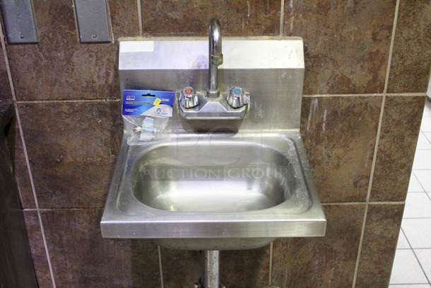 AWESOME! Wall Mounted Stainless Steel Hand Sink. 16x15x9