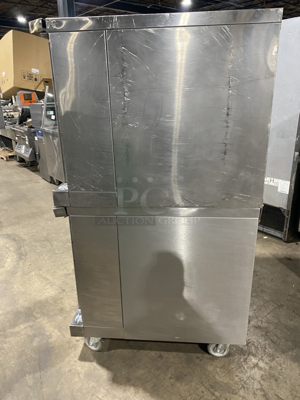 (2X) NICE! FRANKLIN Commercial Double Deck Natural Gas Powered Convection Oven W/ Metal Racks And 1 View Through Door! All Stainless Steel! On Casters! 2X Your Bid Makes One Unit! Model CLG-1320BF 115V/60Hz - Image 11 of 12