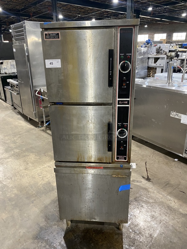 MARKET FORGE Stainless Steel Commercial Natural Gas Powered Double Deck Steam Cabinet! MODEL: EJ-10E SN:80713-10EE-3505 208V! - Image 1 of 11