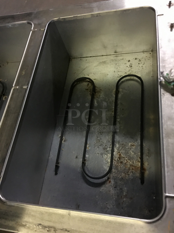 Vollrath Commercial Electric Powered 4 Bay Steam Table! Wooden Pattern With Stainless Steel Top! On Casters! - Image 6 of 9